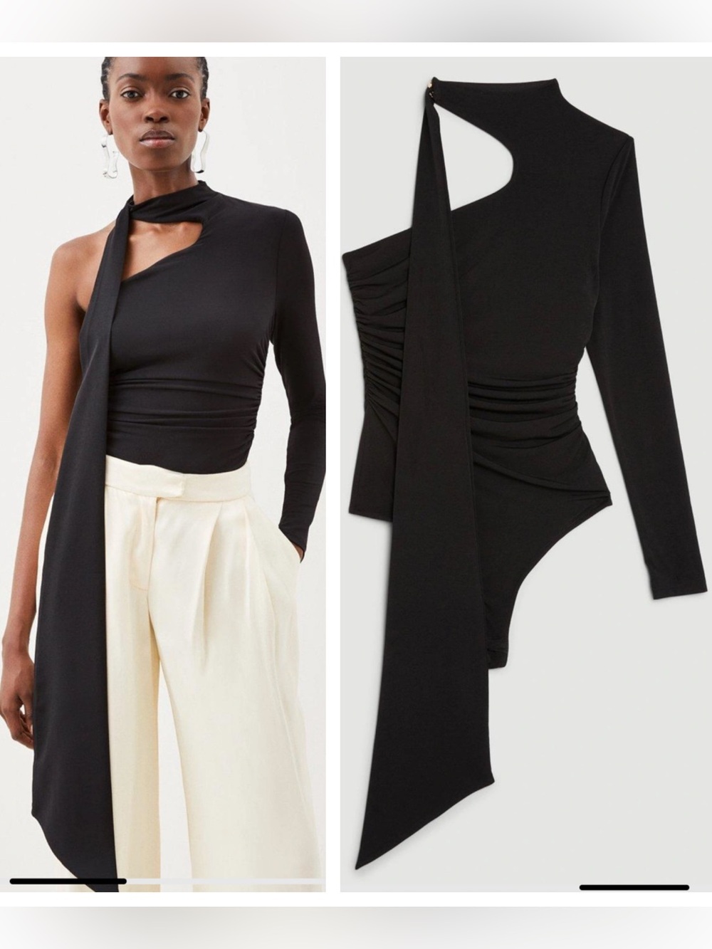 Karen Millen Jersey Crepe High Tie Neck